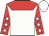 White, red yoke, white stars on red sleeves
