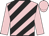 Pink, black diagonal stripes, pink sleeves and cap