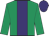 Emerald green, purple stripe, purple cap