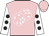 Pink, white dice, black dots on white sleeves, pink cap