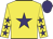 Yellow, purple star, purple stars on sleeves, purple cap