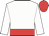 White, red belt, red band on sleeves, red cap
