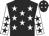 Black, white stars, black stars on white sleeves