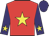 Red, yellow star, yellow star on purple sleeves, purple cap