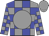 Grey, blue blocks, grey ball, grey cap