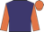 Purple, orange sleeves, orange cap