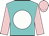 Turquoise, white ball, pink sleeves, pink cap