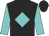 Black, turquoise diamond, turquoise sleeves, black cap
