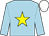 Light blue, yellow star, white cap