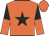 Orange, black star, black and orange halved sleeves