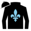 Black, Sky Blue Fleur de Lis, Sky Blue Fleur de Lis Stripe on Sleeves