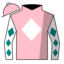 Pink, Teal 'BSD' on White Diamond, Pink and Teal Diamonds on White Sleeves