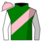 Green, Pink Sash, White Sleeves, Pink Cap