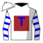White, Blue 'T' on Brown Square, White Hoops on Blue Sleeves, White Cap