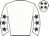 White, dark green stars on sleeves and cap