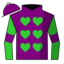 Purple, Lime Green Hearts, Purple Band on Lime Green Sleeves