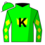 Lime, Black "K" on Yellow Crown, Yellow Diamonds on Sleeves