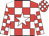 Red and white blocks, white star