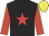 Black, red star, red sleeves, yellow seams, yellow cap