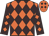 Orange, brown diamonds, orange diamonds on brown sleeves