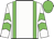 White, green braces, green chevrons on sleeves, green cap