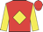 red, yellow diamond, yellow sleeves