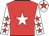 red, white star, white sleeves, red stars, white cap, red star