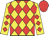 yellow, red diamonds, red cap