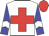 White, red cross, blue sleeves blue, white chevron, red cap