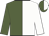 Forest green, white halved
