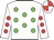 white, green spots, red spots on sleeves, quartered cap