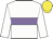 White, mauve hoop, white sleeves, yellow cap