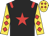 black, red star, red epaulettes, red diamonds on gold sleeves,  red diamonds on gold cap