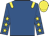 Royal blue, yellow epaulets, yellow stars on sleeves, yellow cap