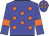 Blue, orange spots, armlets and spots on cap
