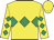 Yellow, emerald green triple diamond, diamonds on sleeves