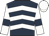 Dark blue, white chevrons, white sleeves, dark blue armlets, white cap