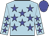 Light blue, blue stars, blue cap