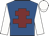 Royal blue, maroon cross of lorraine, white sleeves and cap