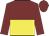 maroon and yellow halved horizontally, maroon cap