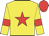 Yellow body, red star, yellow arms, red armlets, red cap