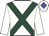 White, dark green cross sashes, white cap, blue diamond