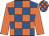 royal blue, orange checks, orange sleeves