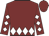 Maroon, white diamond belt, white diamonds on sleeves, maroon cap