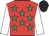 Red, emerald green stars, white sleeves, black cap