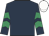 Dark blue, emerald green chevrons on sleeves, white cap