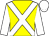 Yellow, white cross belts, white sleeves, white cap