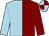 Light blue, maroon halves, light blue, maroon quartered cap