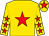 Gold, red star, gold, red stars sleeves, gold, red star cap