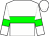 White, green hoop, white sleeves, green armlets, white cap